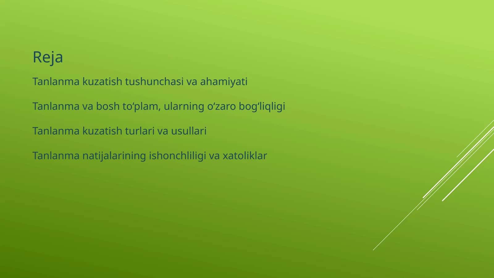 Tanlanma Kuzatish: Nima uchun muhim? 1