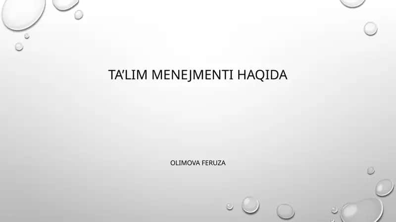 Ta'lim Menejmenti haqida 1