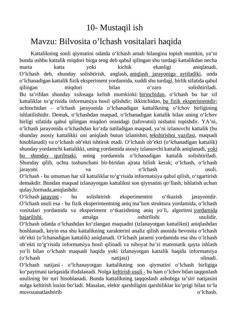 Bilvosita o’lchash vositalari haqida 1