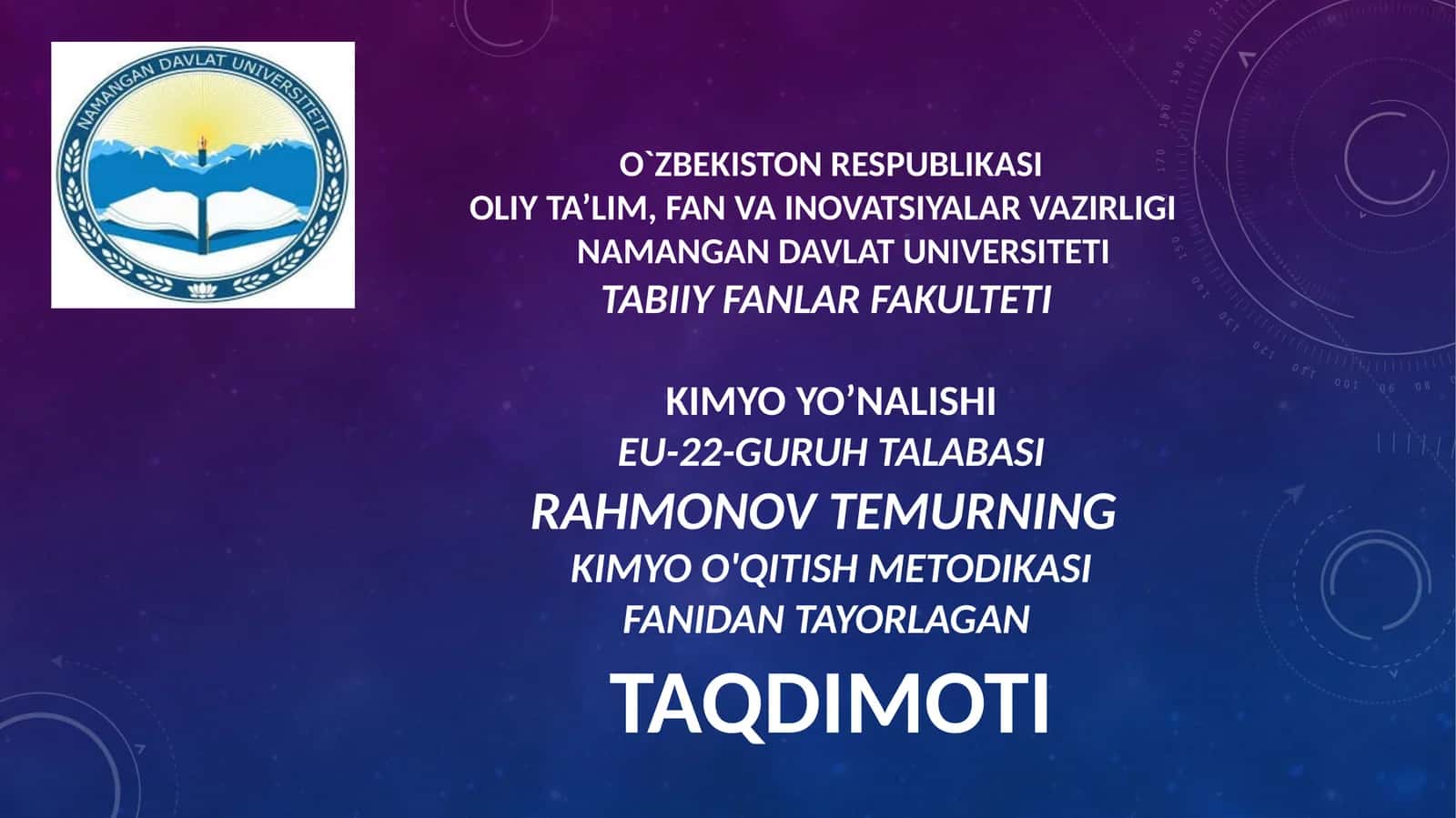Simmetriya elementlari sinflari 1