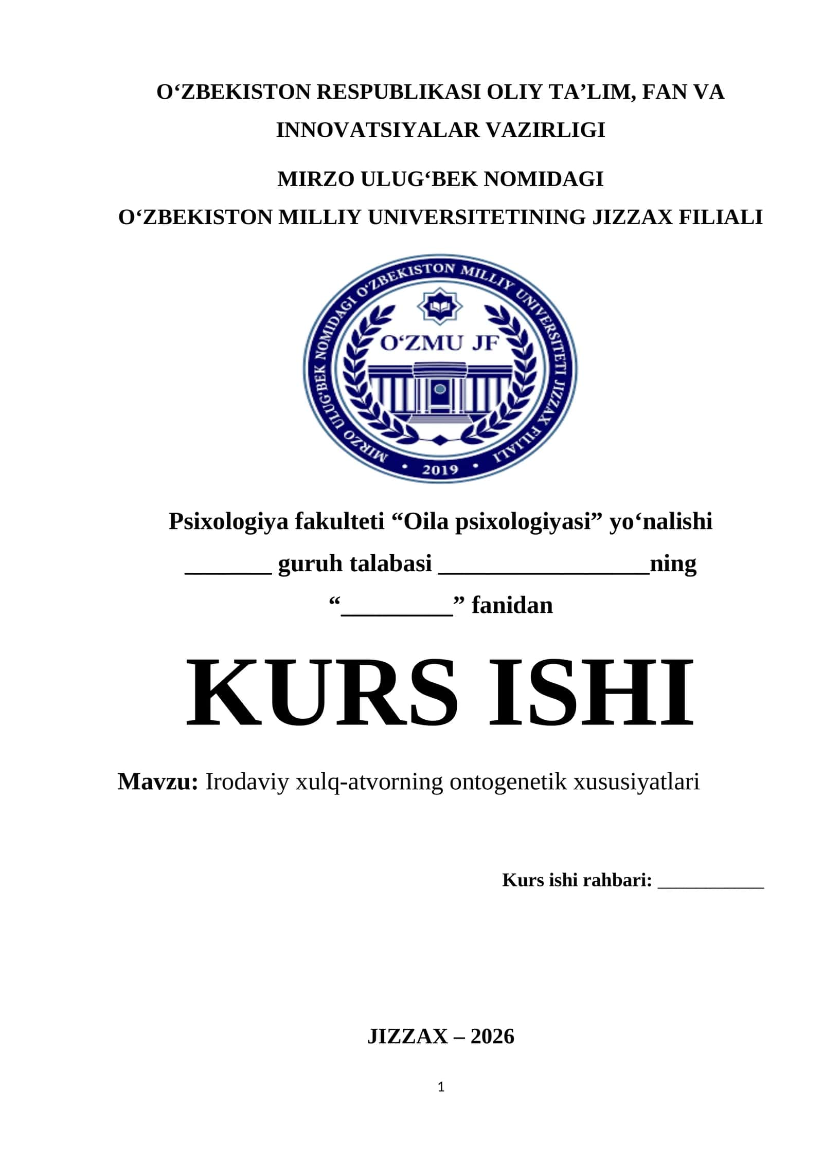 Irodaviy xulq-atvorning ontogenetik xususiyatlari 1