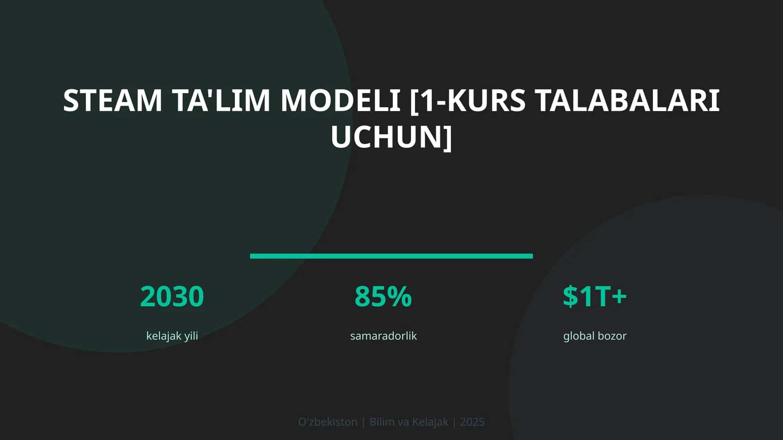 STEAM TA'LIM MODELI [1-KURS TALABALARI UCHUN] 1