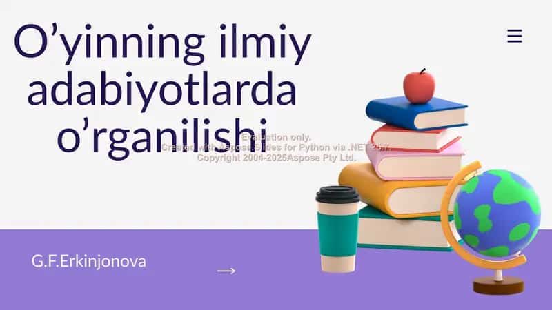 O’yinning ilmiy adabiyotlarda o’rganilishi 1