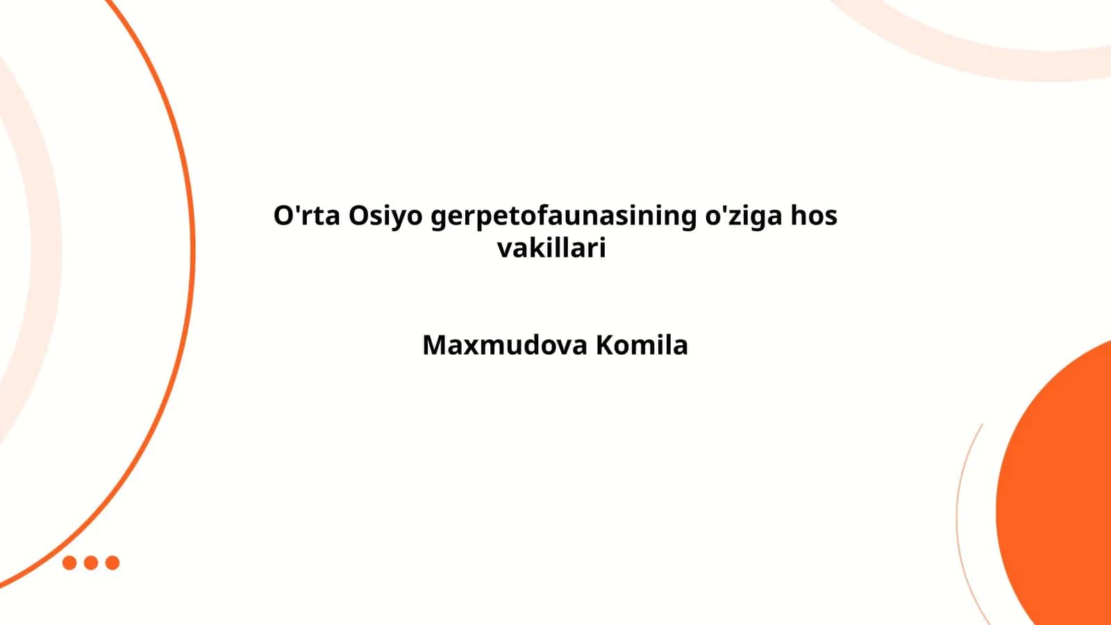 O'rta Osiyo gerpetofaunasining o'ziga hos vakillari 1