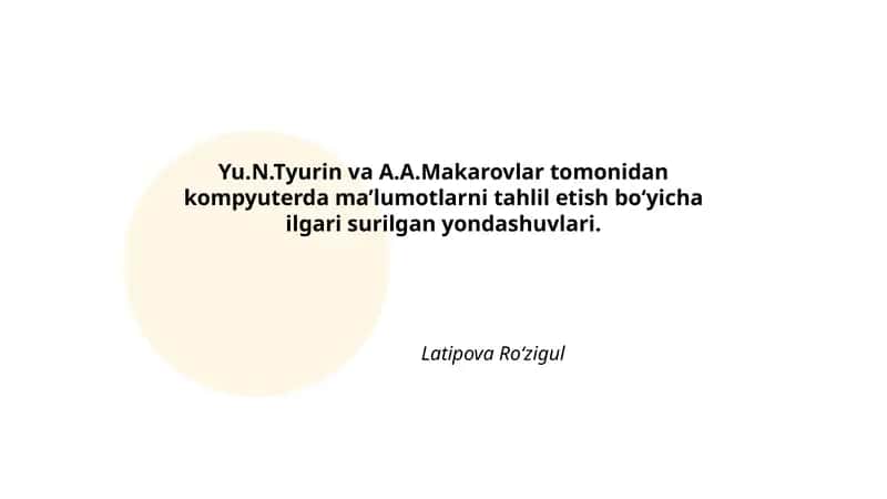 Ma'lumotlarni tahlil etish yondashuvlari 1