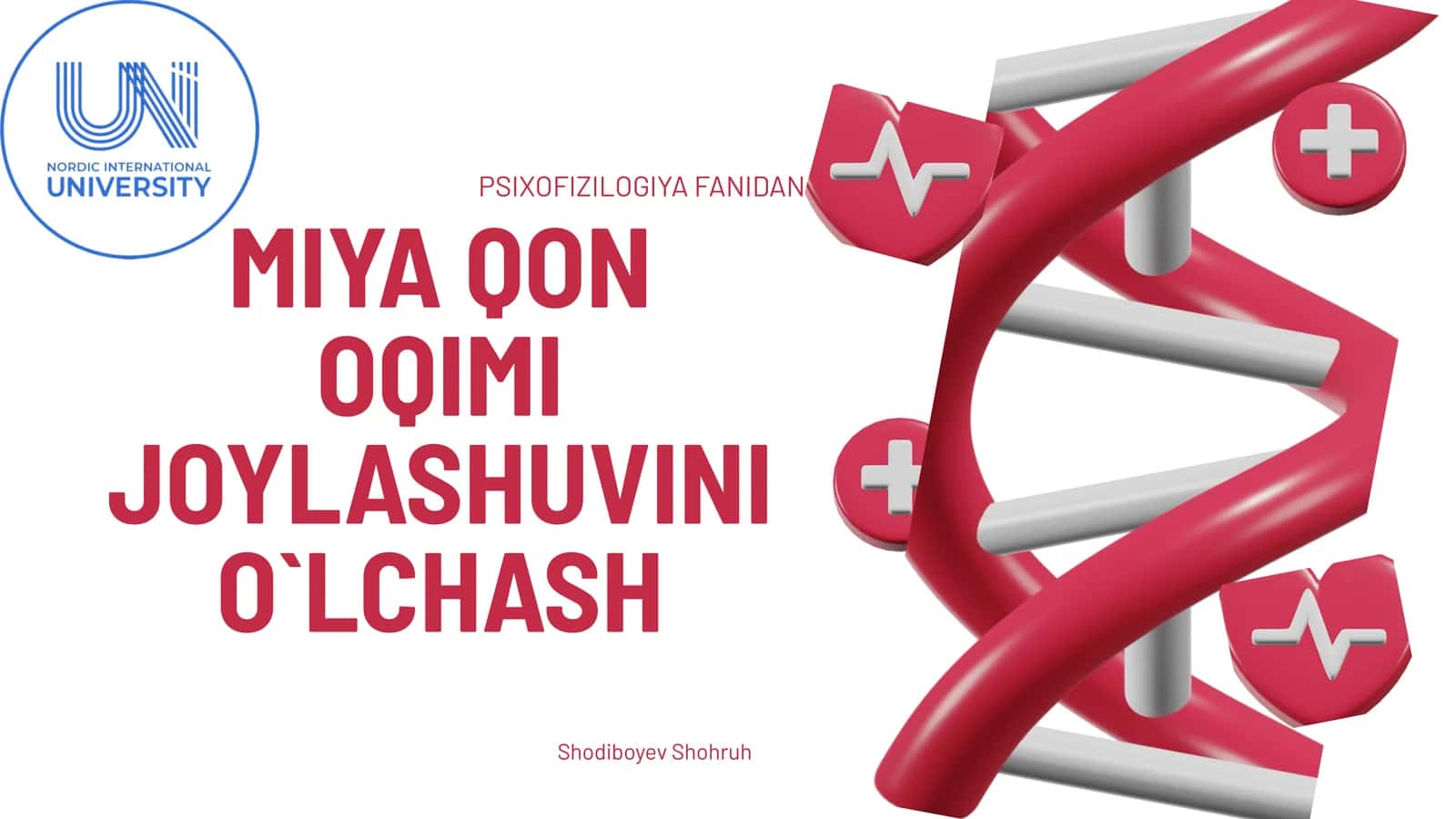 MIYA QON OQIMI JOYLASHUVINI O`LCHASH 1