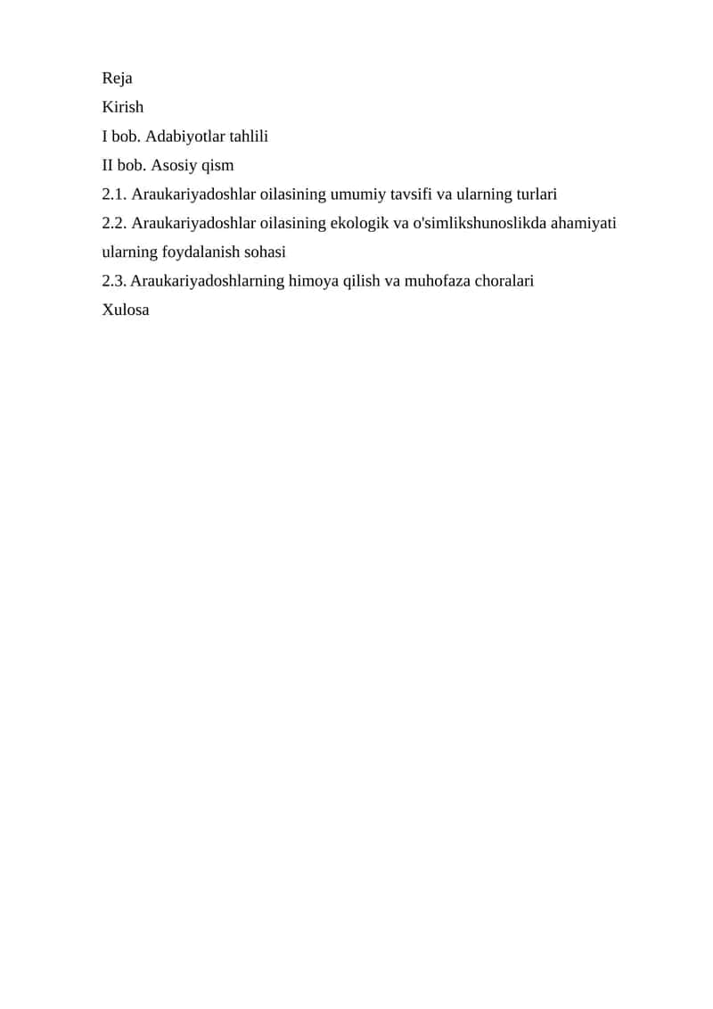 Araukariyadoshlar oilasi 1