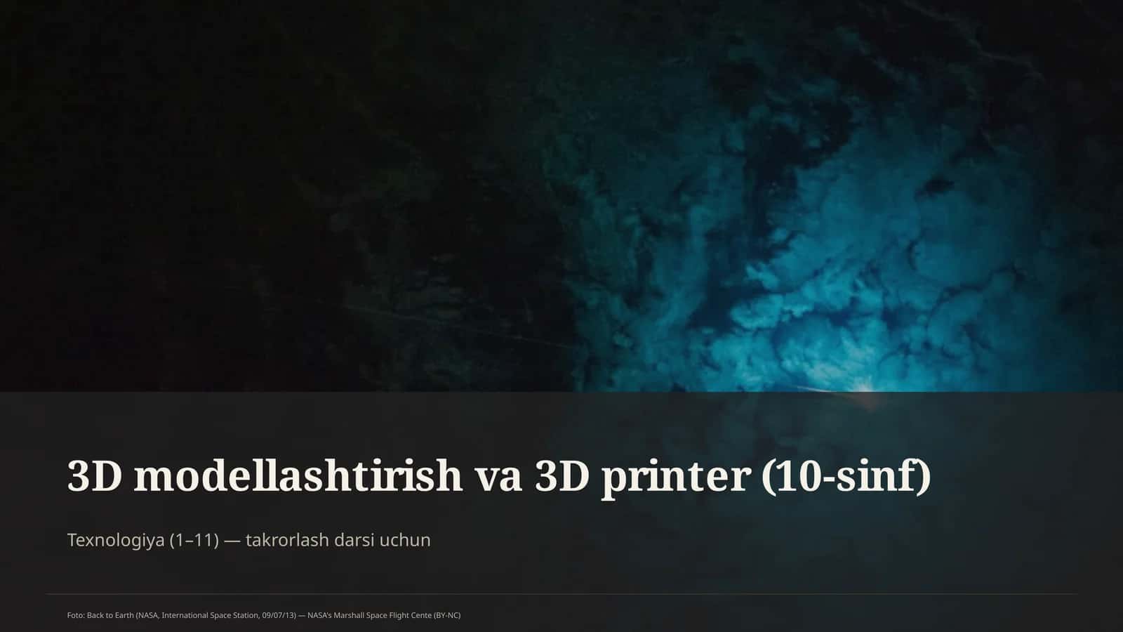 3D modellashtirish va 3D printer (10-sinf) 1