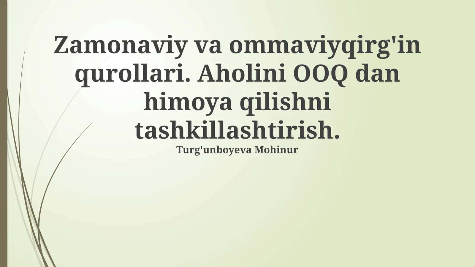 Zamonaviy ommaviy qirg'in qurollari 1