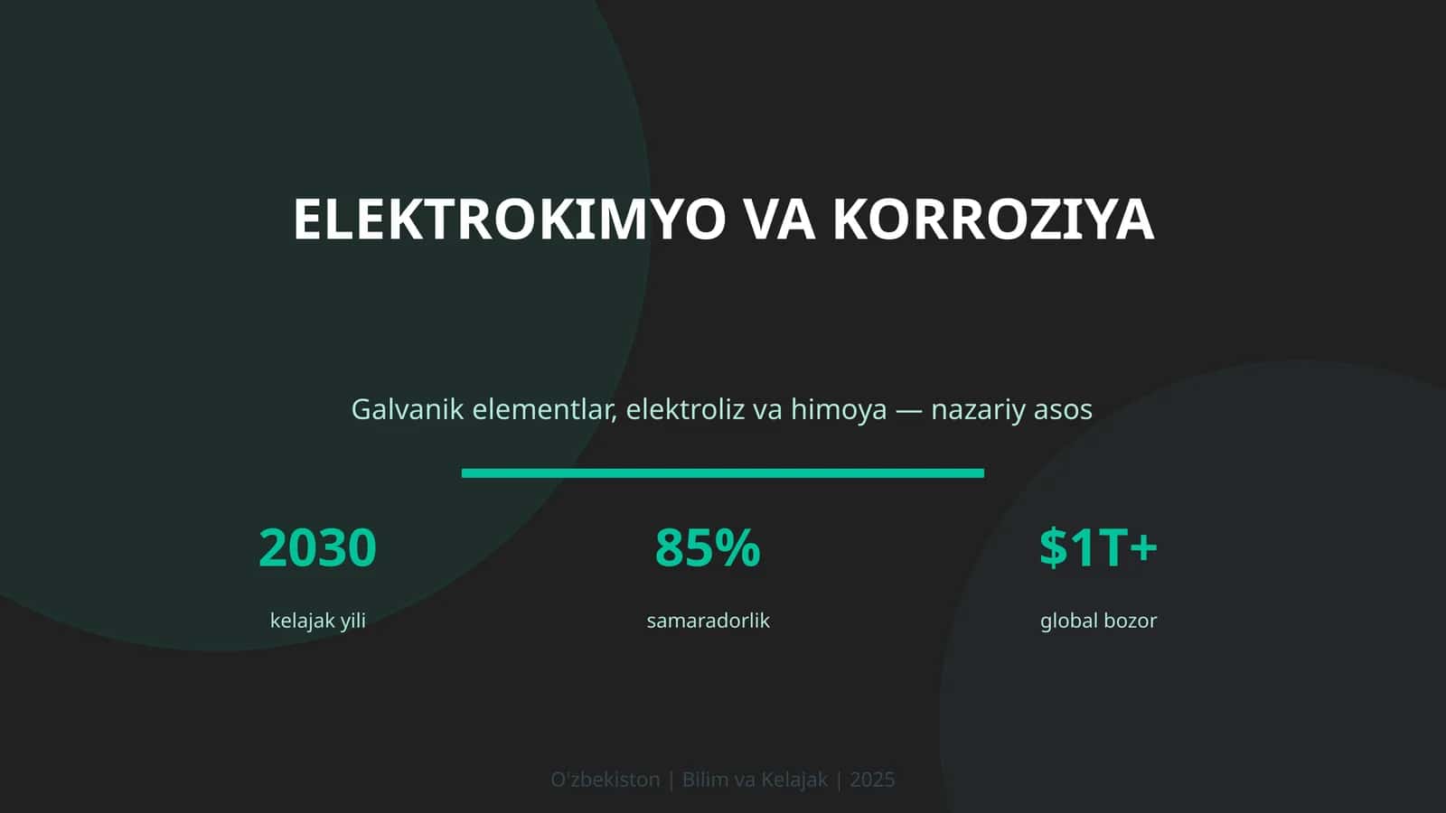 Elektrokimyo va korroziya 1
