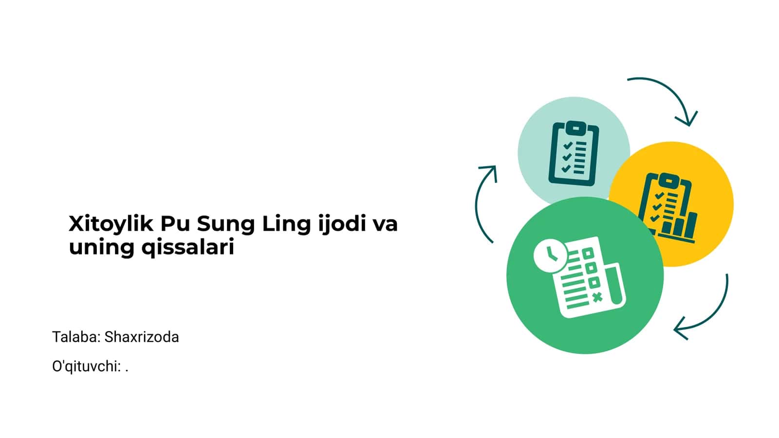 Xitoylik Pu Sung Ling ijodi va uning qissalari 1