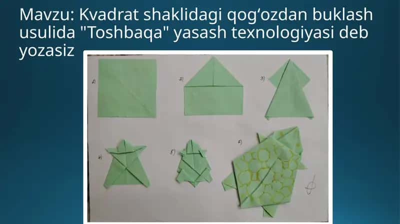 Toshbaqa yasash texnologiyasi 1