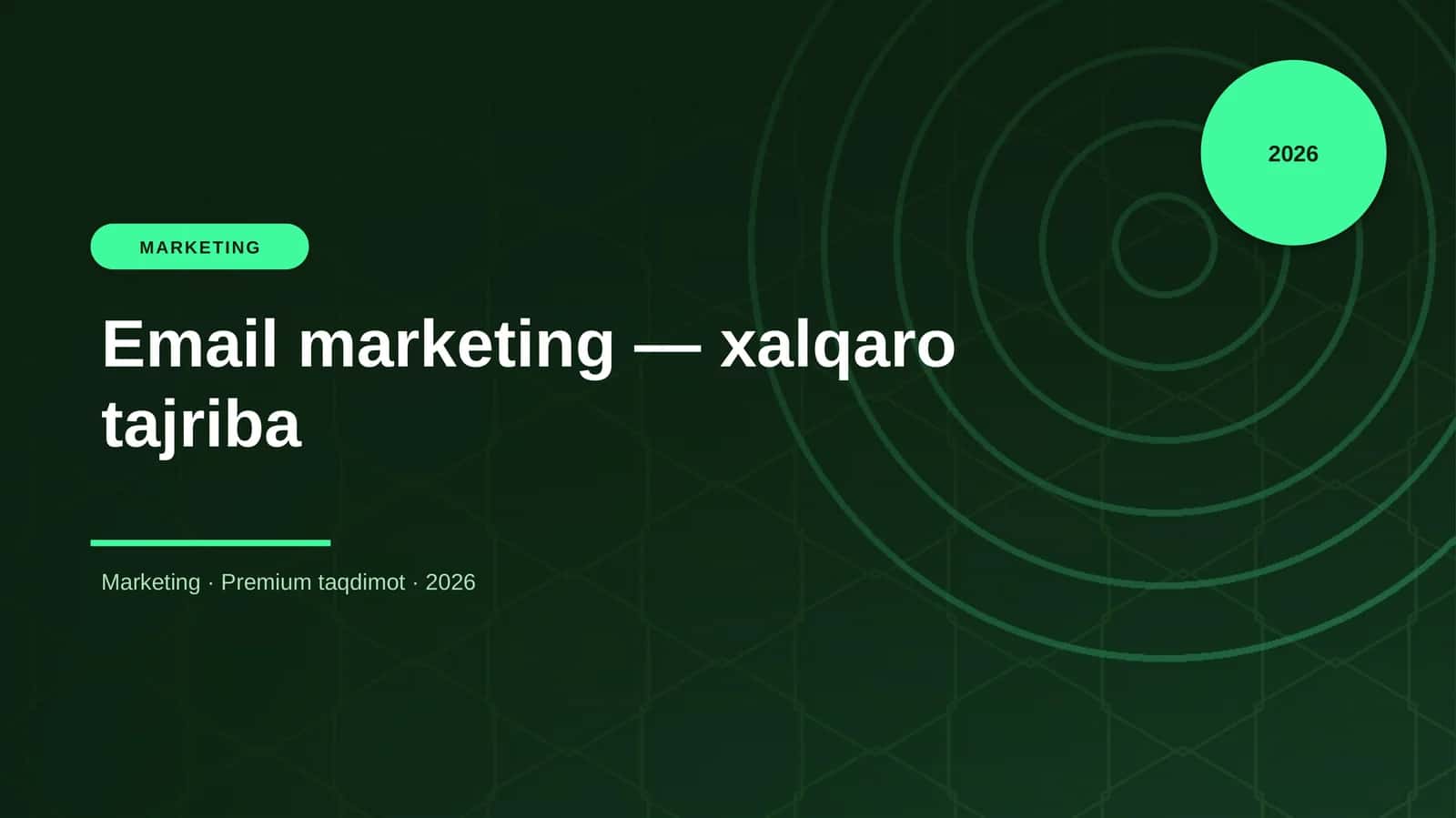 Email Marketing - Xalqaro Tajriba 1