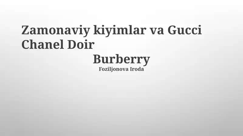 Burberry An'analari 1