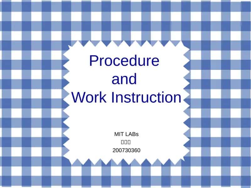ProcedureandWork Instruction 1