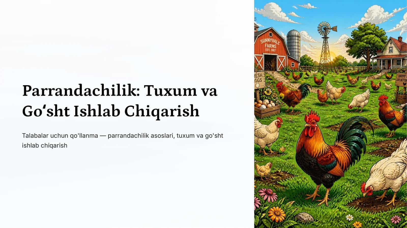Parrandachilik: Tuxum va Goʻsht Ishlab Chiqarish 1
