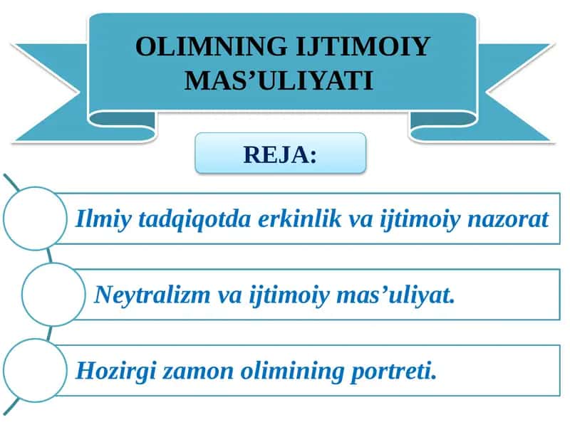OLIMNING IJTIMOIY MAS’ULIYATI 1