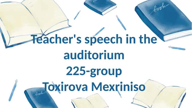 O'qituvchining auditoriyada nutqi 1