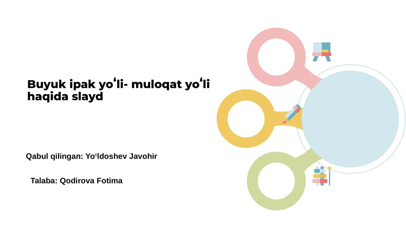 Buyuk ipak yoʻli- muloqat yoʻli haqida slayd 1