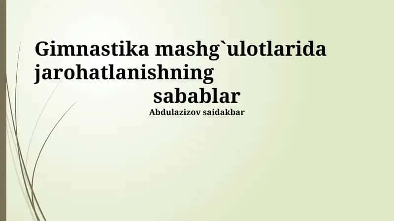 Gimnastika Mashg'ulotlari 1