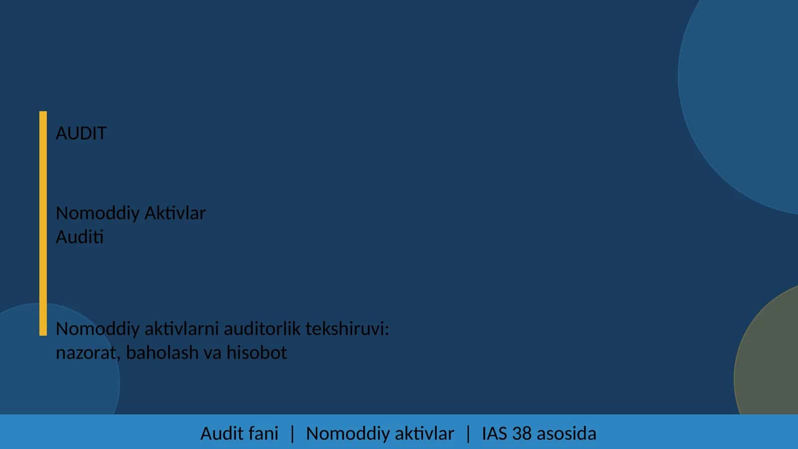 AUDIT Nomoddiy Aktivlar Auditi 1