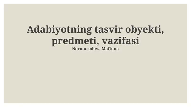 Modernizm va Postmodernizm 1