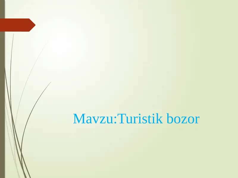 Turistik xizmatlar bozori 1