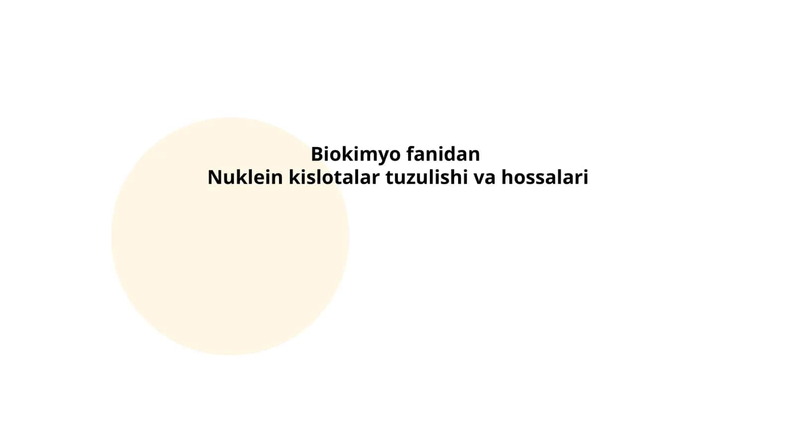 Nuklein kislotalar tuzulishi va hossalari 1