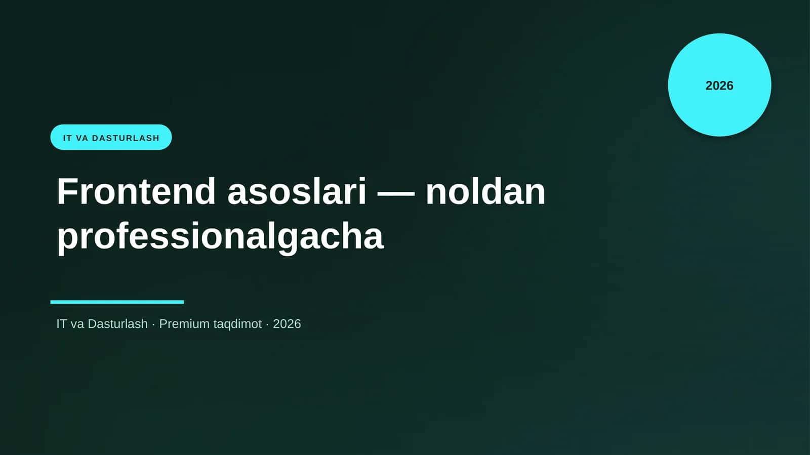 Frontend asoslari — noldan professionalgacha 1