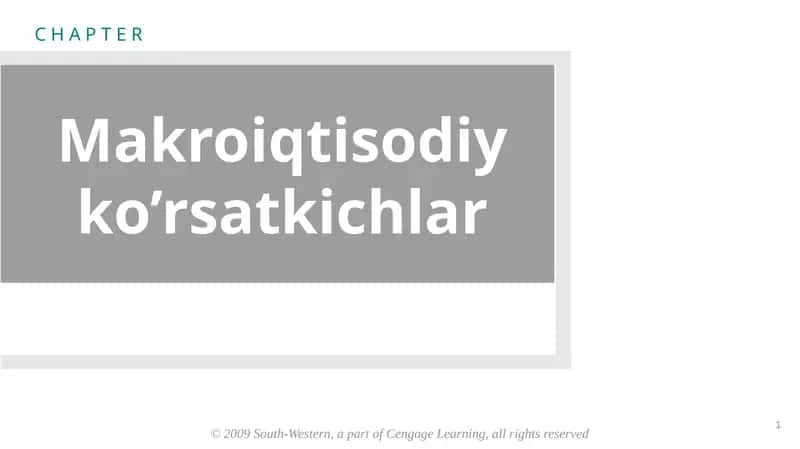 Makroiqtisodiy ko’rsatkichlar 1