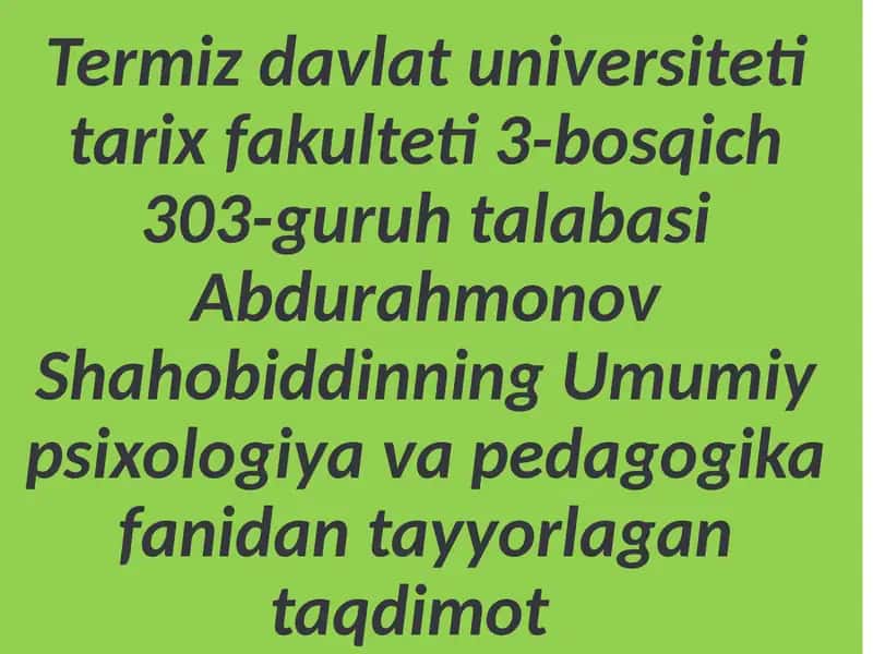 Testlar va Boshqa Psixodiagnostik Metodlar 1