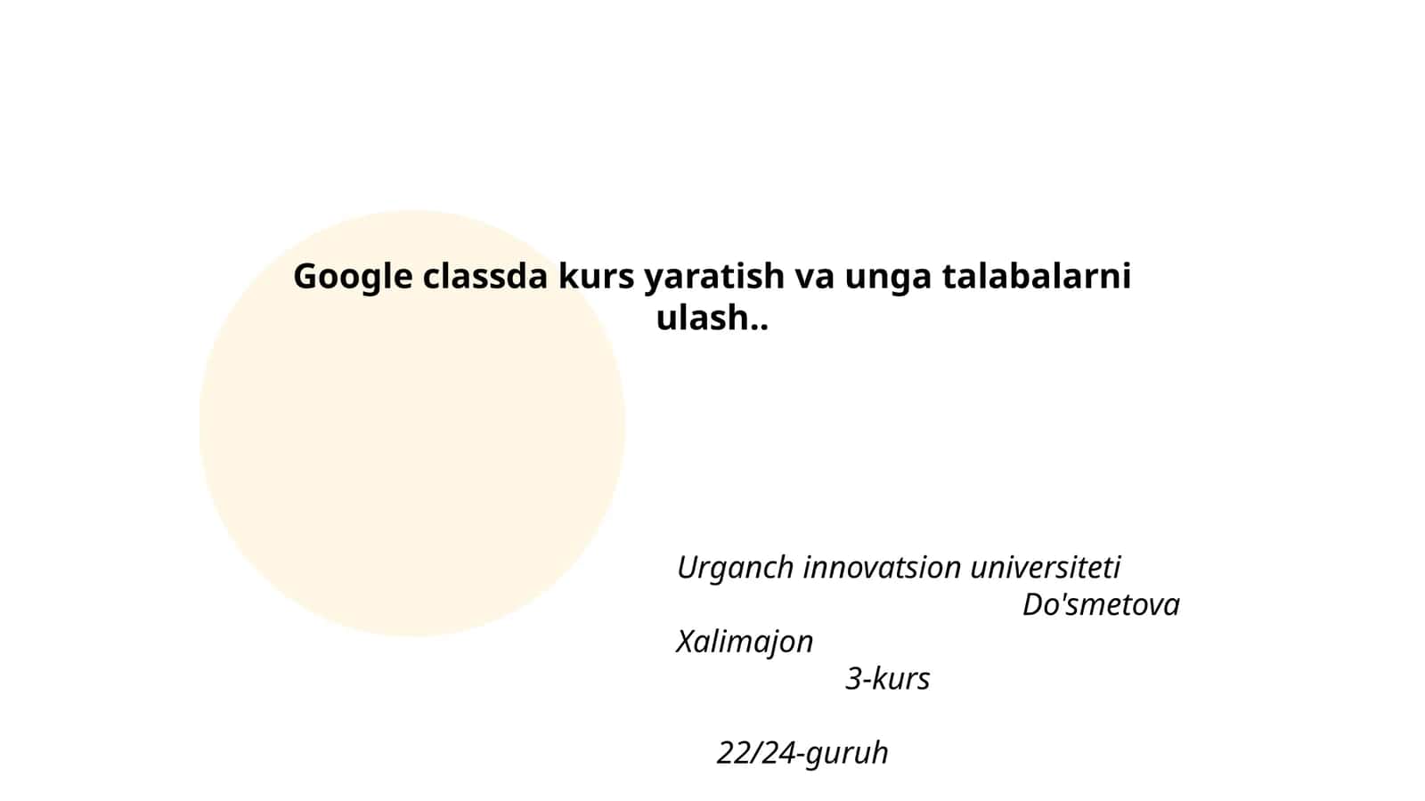 Kurs yaratish va talabalarni ulash 1