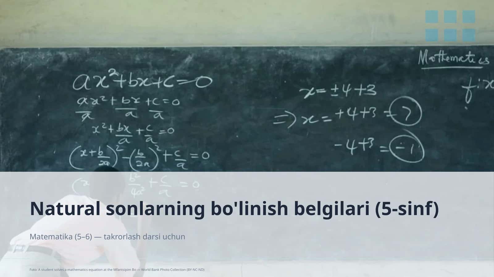 Natural sonlarning bo'linish belgilari (5-sinf) 1