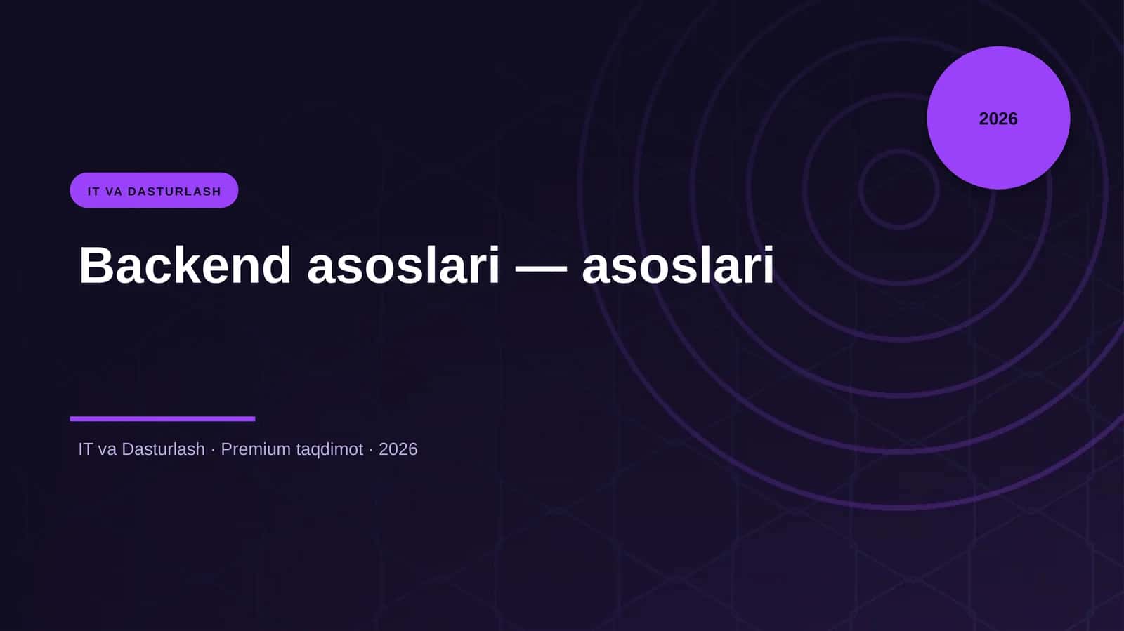 Backend asoslari — asoslari 1
