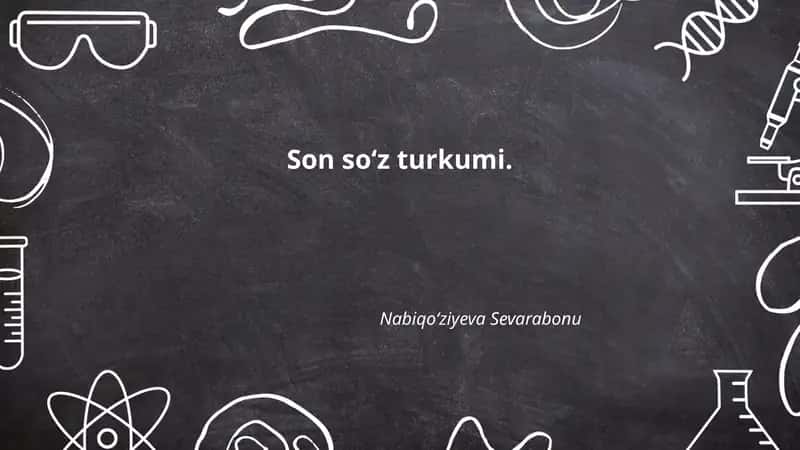 Son soʻz turkumi. 1