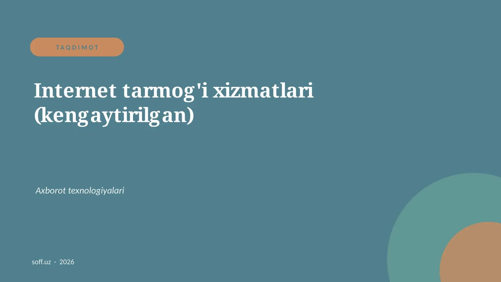 Internet tarmog'i xizmatlari (kengaytirilgan) 1