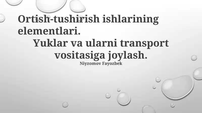 Ortish-tushirish ishlarining elementlari 1