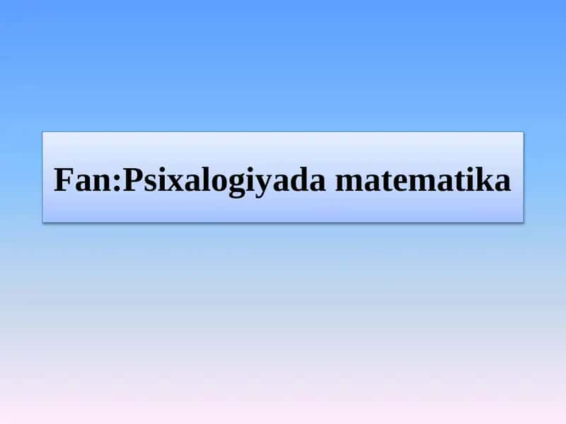 Mavzu: Gepotezalarni tekshirish 1