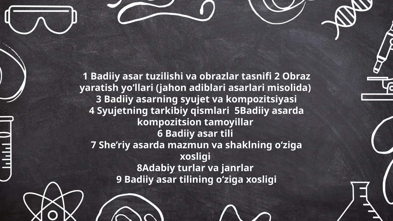 Badiiy asar tuzilishi va obrazlar tasnifi 1
