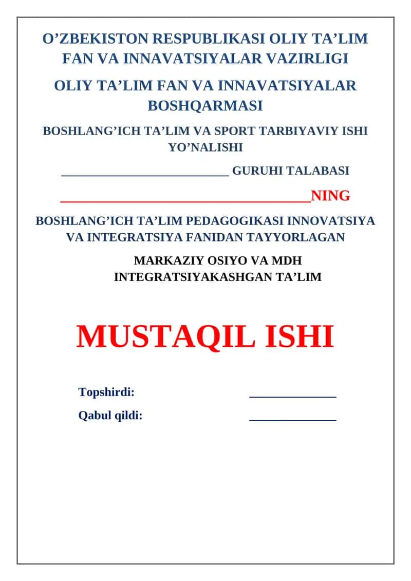 Integratsiyalashgan Ta'lim 1