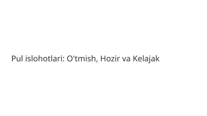 Pul islohotlari