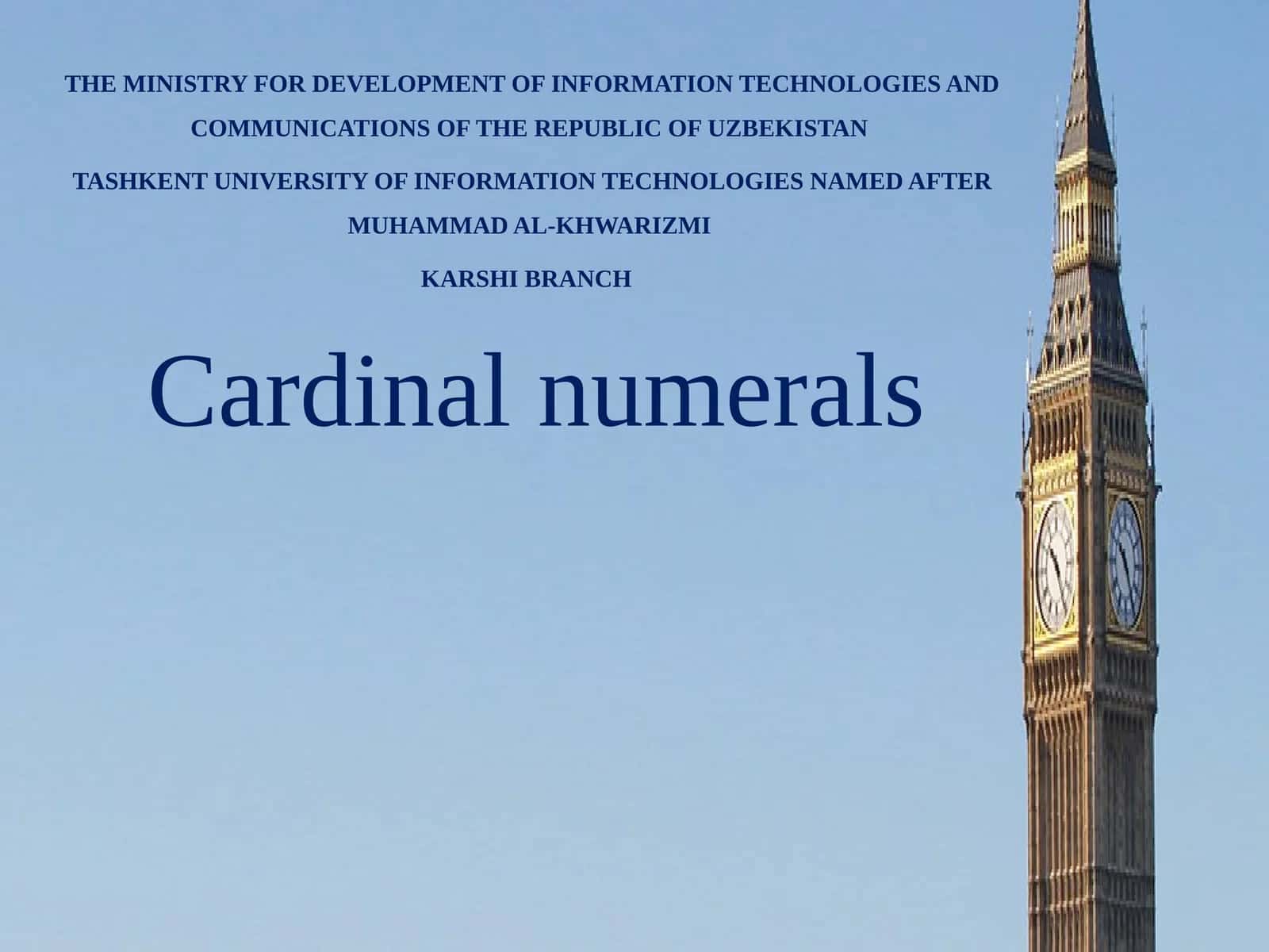 Cardinal numerals 1