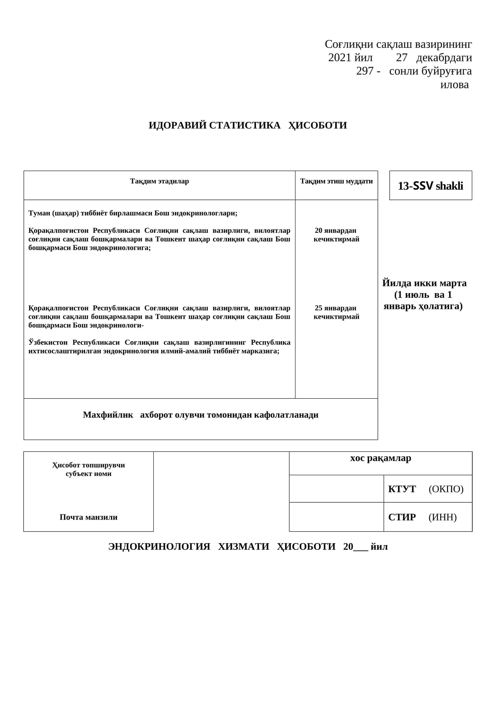 Endokrinologiya xizmati 13-SSV shakli 1
