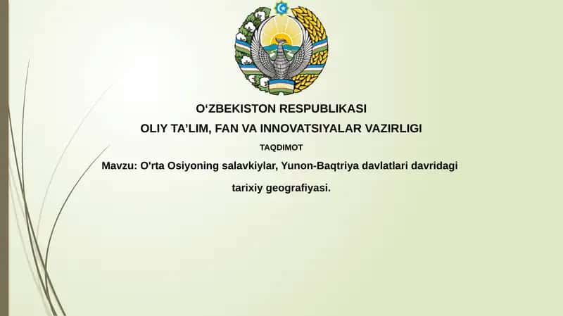 O'rta Osiyoning salavkiylar, Yunon-Baqtriyada davri dagi tarixiy geografiyasi 1