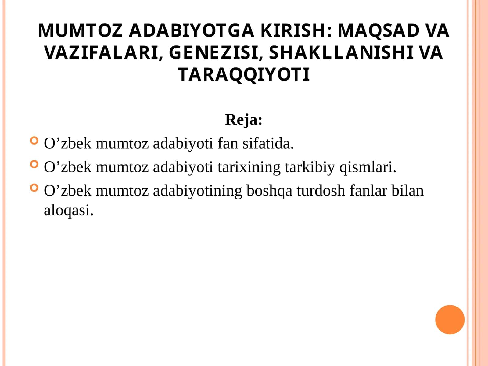 O'zbek mumtoz adabiyotiga kirish 1
