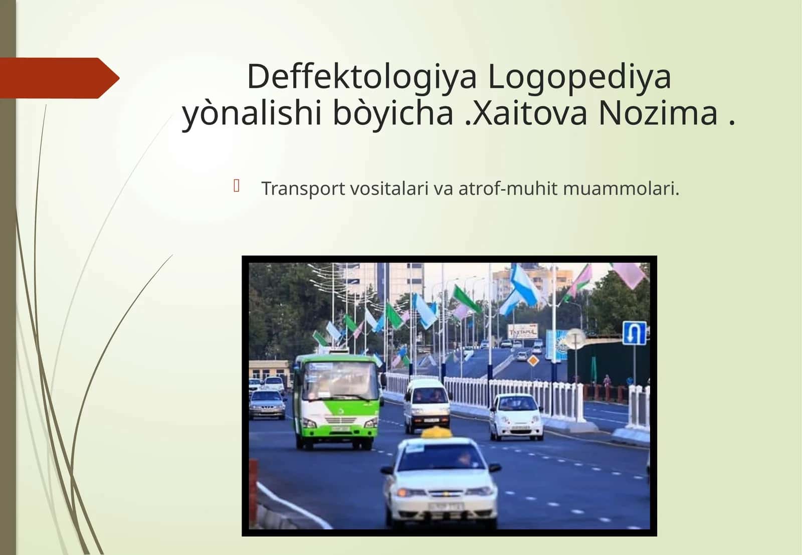 Transport vositalari va atrof-muhit muammolari 1