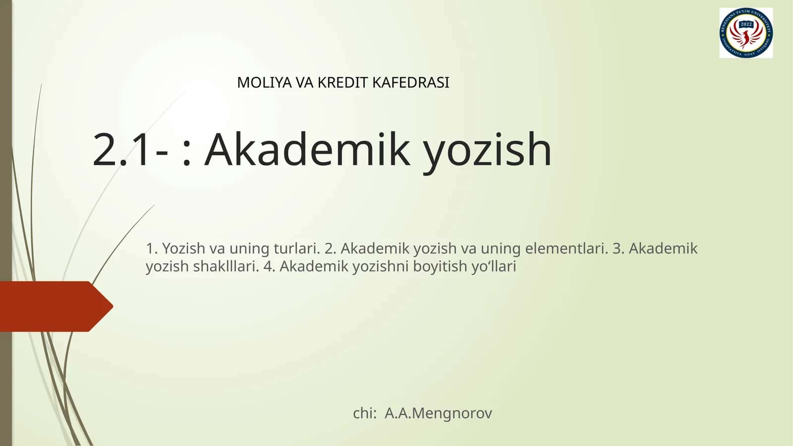 Akademik yozish 1