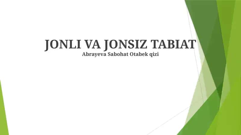 JONLI VA JONSIZ TABIAT 1