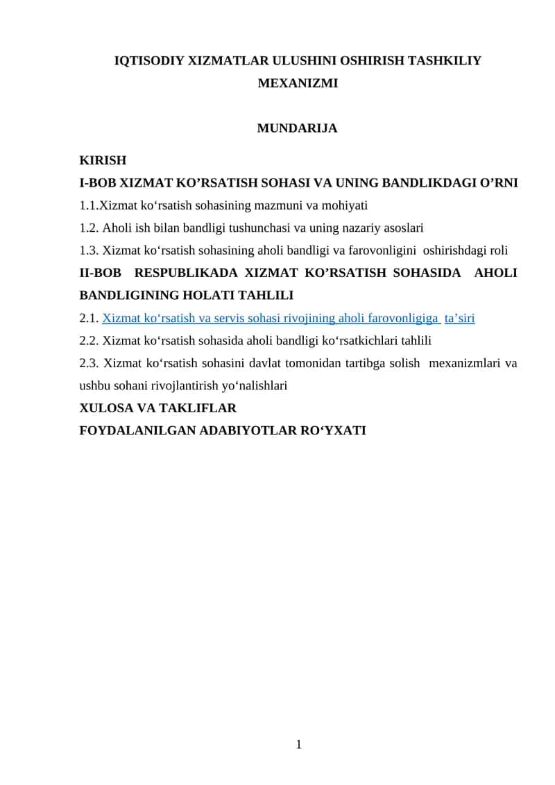 Kurs ishlar/Iqtisodiyot 1