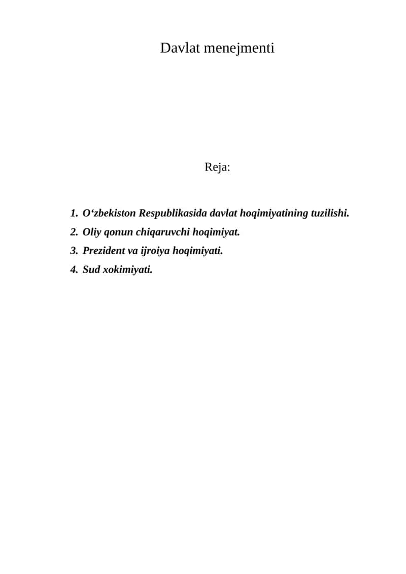 Davlat menejmenti 1
